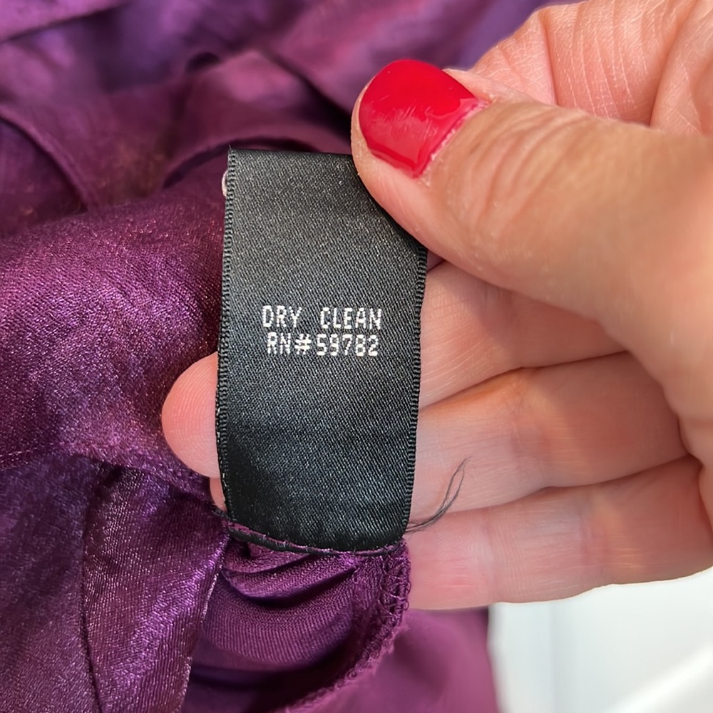 Adrianna Papell Sleeveless Tiered Ruffle Cocktail Dress Size 10 Plum - Picture 11 of 12